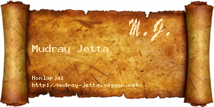 Mudray Jetta névjegykártya